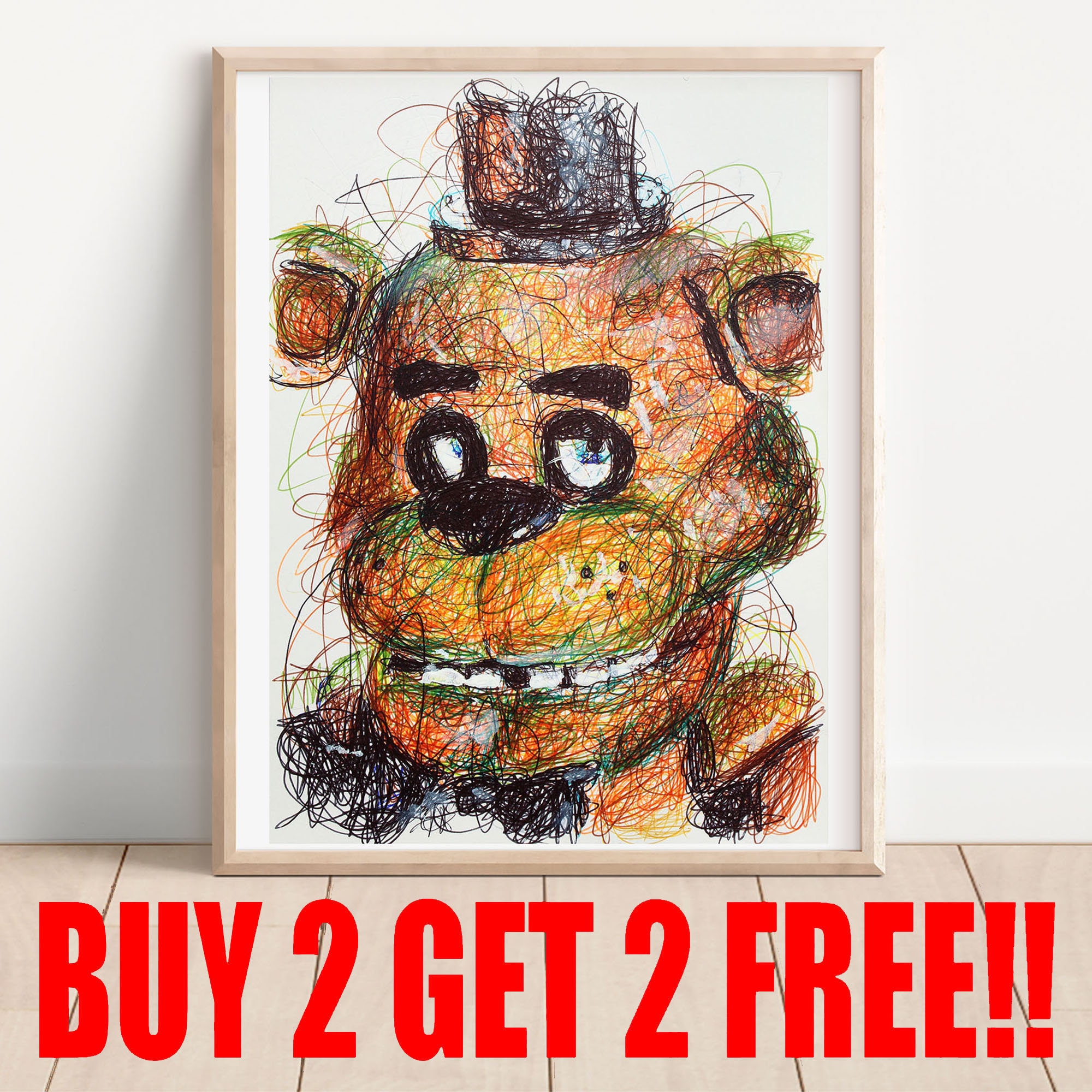 Fnaf Nightmarefnaf Canvas Art Print - Horror Game Wall Decor