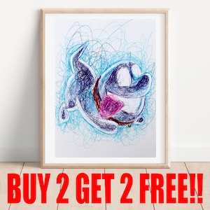 Polterpup Ballpoint Pen Print, Buy 2 Get 2 FREE, Luigi&#39;s Mansion Art, Nintendo Art, Super Mario Poster, Video Game Art, Game Room Poster
