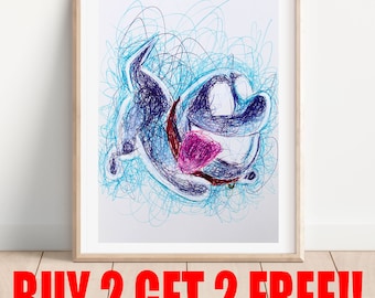 Polterpup Ballpoint Pen Print, Buy 2 Get 2 FREE, Luigi&#39;s Mansion Art, Nintendo Art, Super Mario Poster, Video Game Art, Game Room Poster