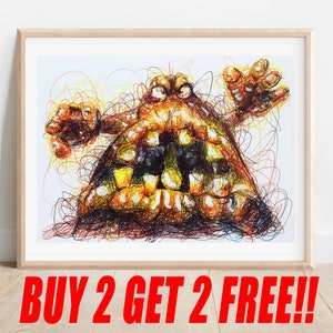 The Mighty Poo Ballpoint Pen Print, Buy 2 Get 2 FREE, C. Bad Fur Day Artwork, Nintendo Poster, Video Game Art