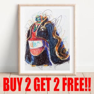 Stampa con penna a sfera Toon Ganondorf, acquista 2 e ricevi 2 GRATIS, grafica di The Legend of Zelda: Wind Waker, grafica di Nintendo Gamecube, grafica di videogiochi, arredamento per sala giochi