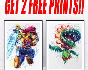 マリオの50の色合い - 11x17 ファインアートプリント - Etsy 日本