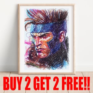 Gambit Ballpoint Pen Print, Buy 2 Get 2 FREE, X-Men Art Poster, Super Hero Art Print, Comic Book Artwork, Wall Art Decor, Game Room Art