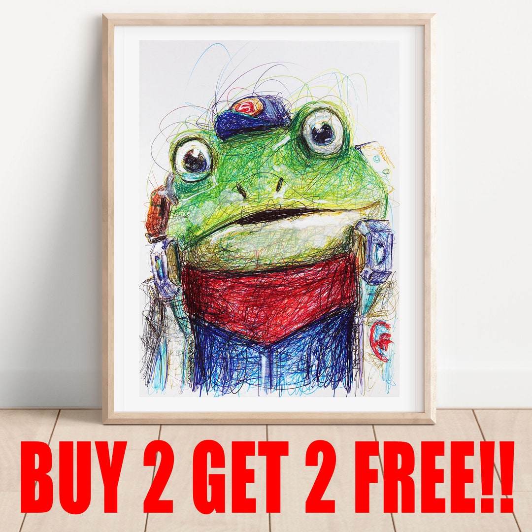 Slippy Tthe Frog Ballpoint Pen Print, Buy 2 Get 2 FREE, Starr Fox Art ...
