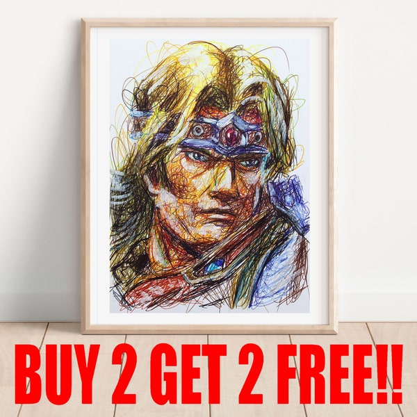 Simon Belmont Ballpoint Pen Print, Buy 2 Get 2 FREE, Castlevania Art Poster, Nintendo Artwork, Super Smash Bros Ultimate Art, Video Game Art