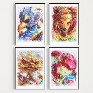 Legend of Zelda Breath of the Wild Champions Art Print, Legend of Zelda Fanart, BOTW Art Print, Nintendo Art Print, Video Game Posters