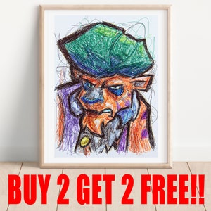 Rajan Ballpoint Pen Art Print, BUY 2 GET 2 FREE, Sly Cooper 2 Art Print, Video Game Art, Gamer Room Decor, PS2 Art, Retro Video Games