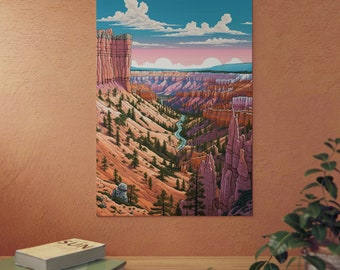 Bryce Canyon National park wall art, Bryce Canyon poster, Travel poster, Grand canyon wall art, Utah gift, utah wall art