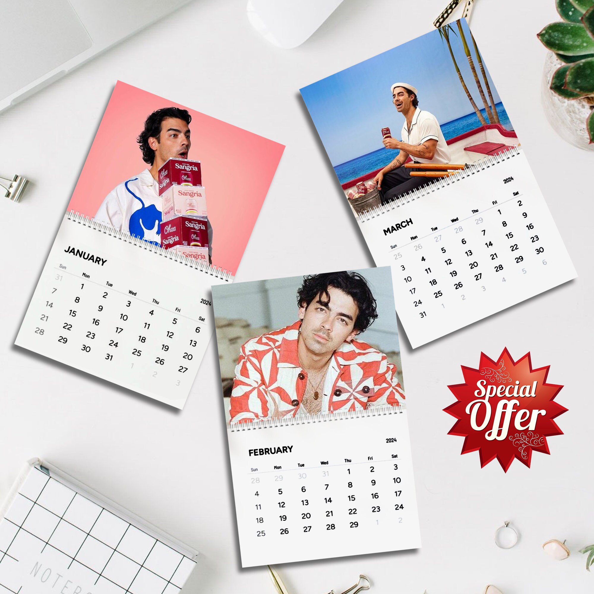Joe Jonas Calendar 2024 Calendar, Wall Calendar 2024, Joe Jonas Gift