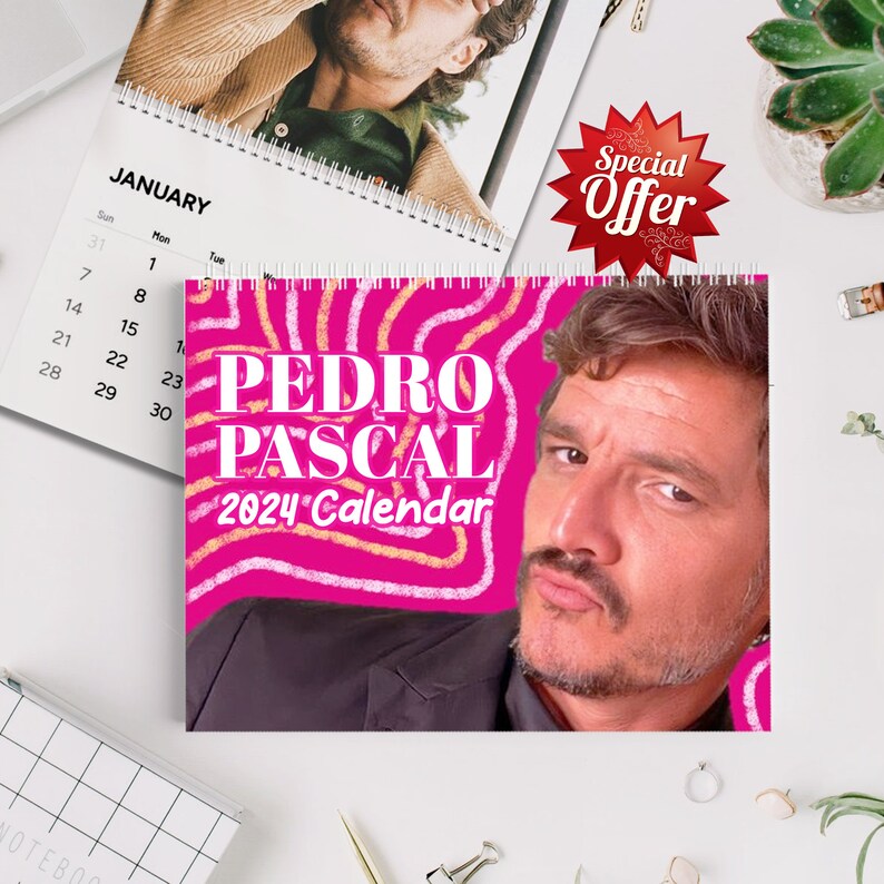 pedro-pascal-2024-desk-calendar-gifts-for-pedro-pascal-fan-etsy-australia