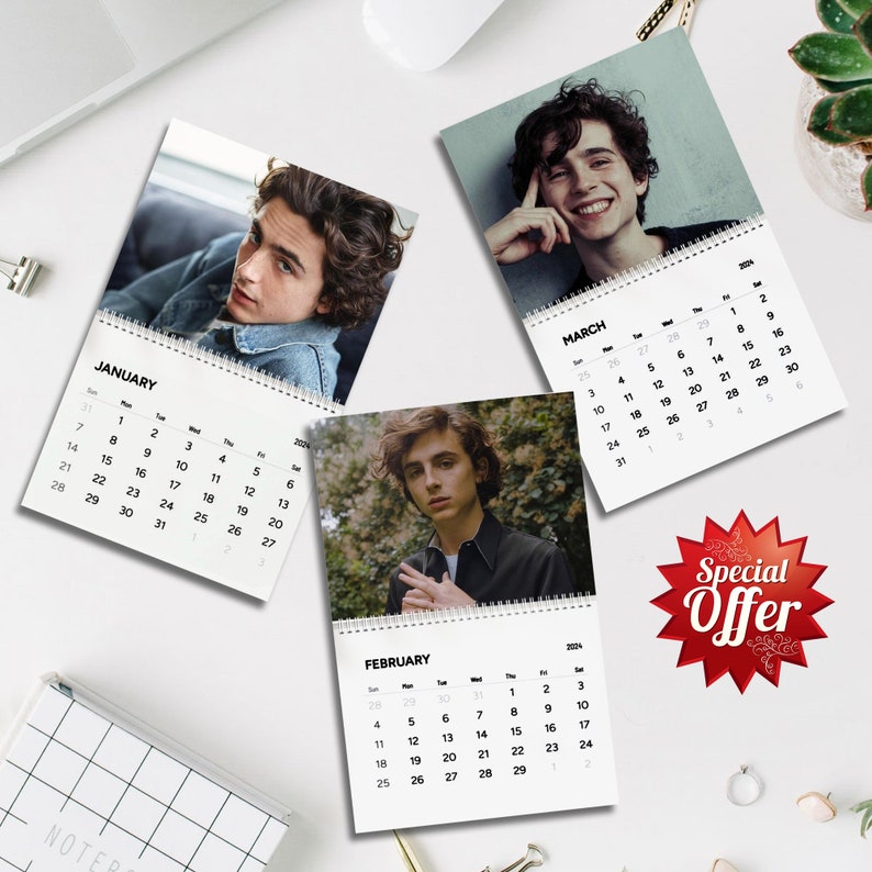 Timothée Chalamet Calendar 2024 Timothée Chalamet 2024 Wall Etsy UK