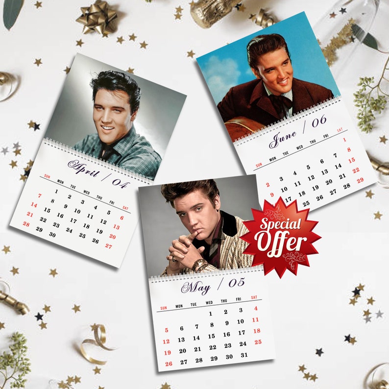 Elvis 2024 Calendar Presley 2024 Wall Calendar the Hillbilly Etsy Finland