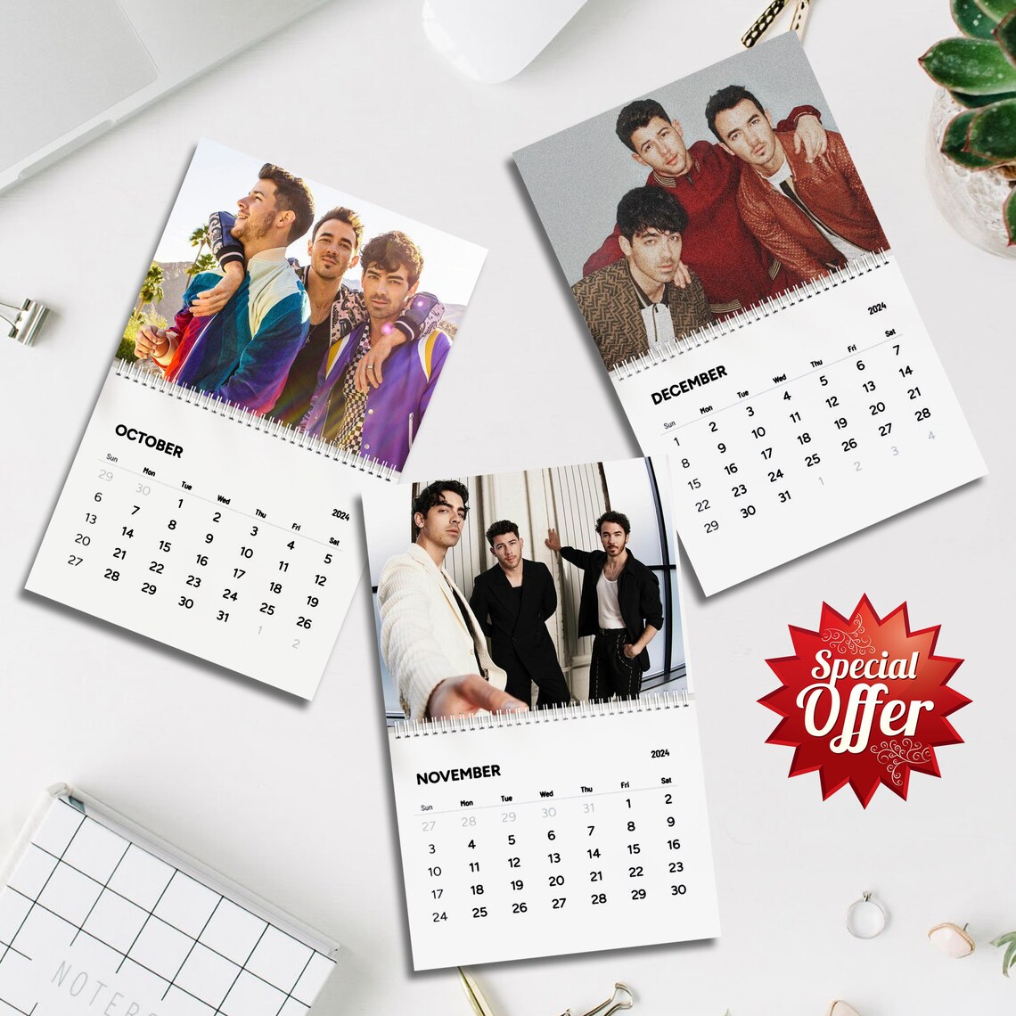Joe Jonas 2024 Calendar Wall Calendar 2024 Jonas Brothers Etsy Canada