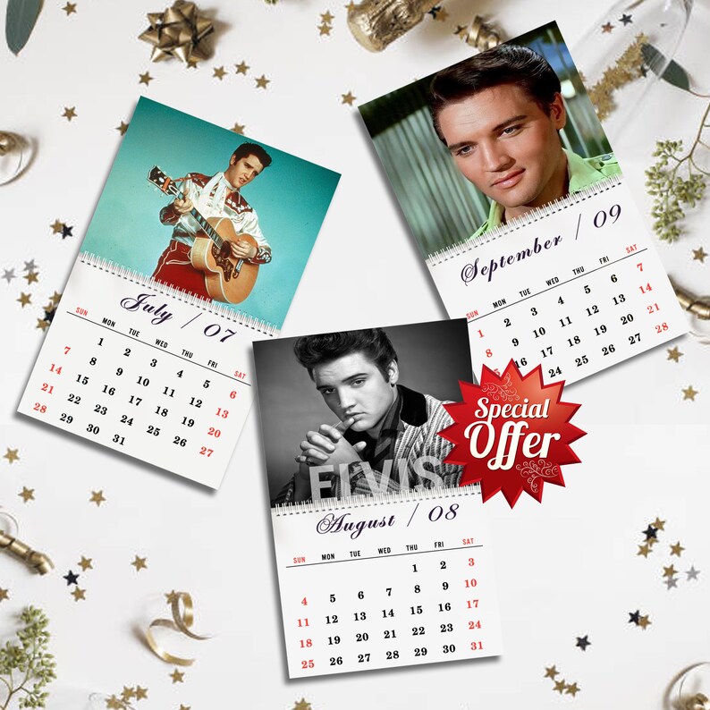 Elvis 2024 Calendar Presley 2024 Wall Calendar the Hillbilly Etsy New