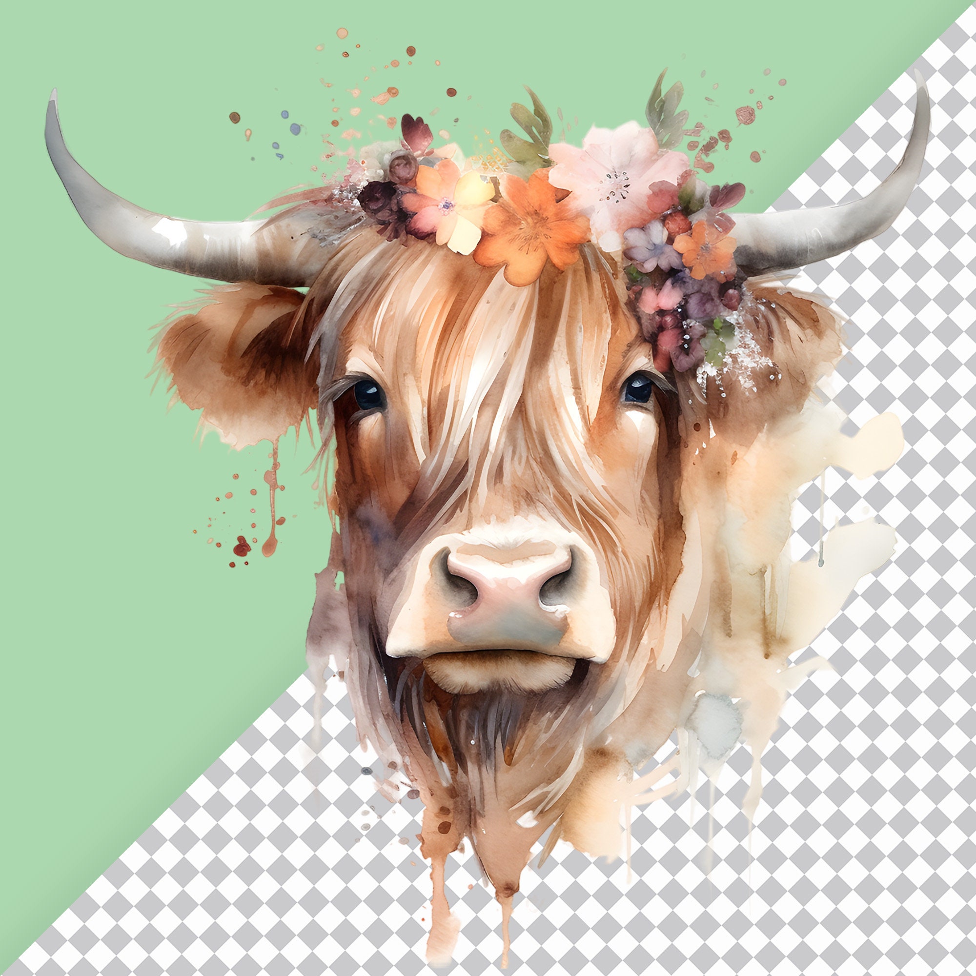 Transparent Highland Cow PNG Duo Bundle Highland Cow Clipart PNG Direct ...