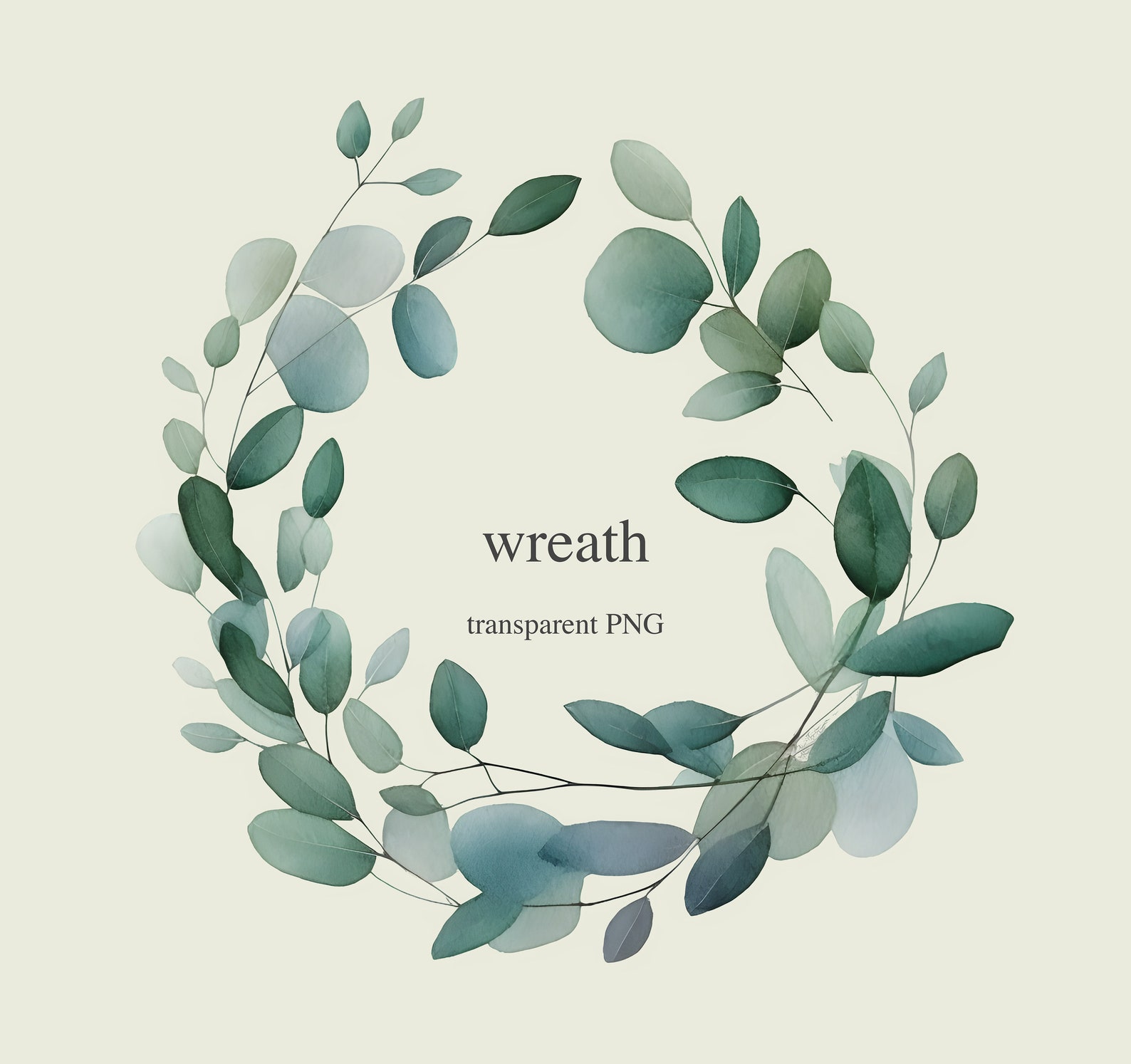 Eucalyptus Wreath Eucalyptus Clipart Greenery Wreath Watercolor Clipart