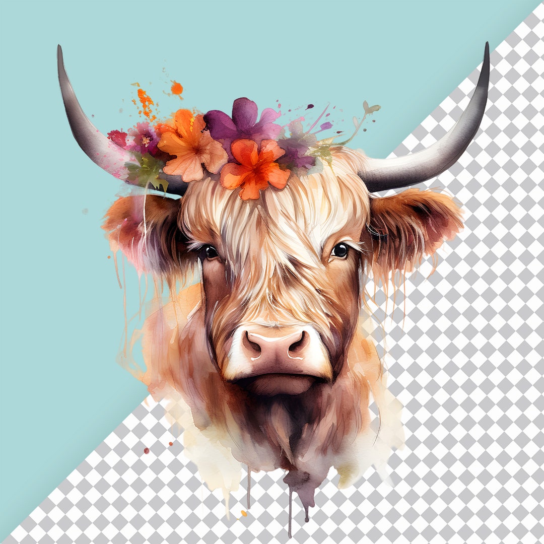 Transparent Highland Cow PNG Duo Bundle Highland Cow Clipart PNG Direct ...