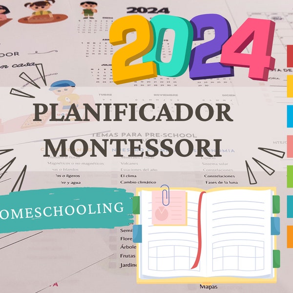 PLANIFICADOR MONTESSORI 2024, Agenda, Organizador, Homeschoolig, Educación en CASA