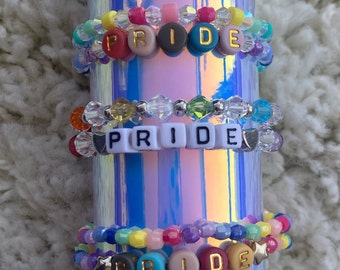 Pride Beaded Word Bracelet