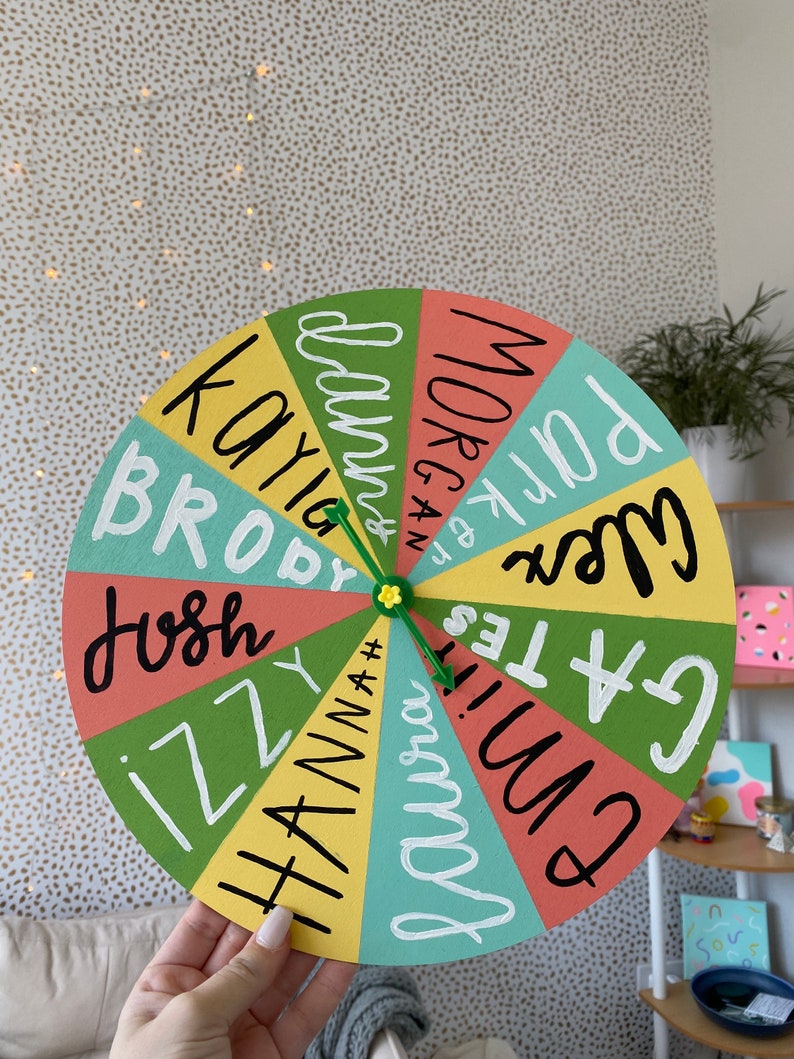 Personalized Spinner Wheel Hand Painted For Classrooms, Parties, and Drinking Games image 4
