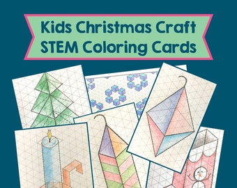 Kids Christmas craft STEM art project STEAM holiday activity No-prep Christmas cards to color elementary homeschool middle school makerspace