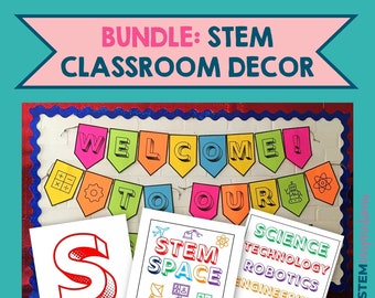 STEM Classroom Decor Bundle posters STEM bulletin board classroom ideas posters STEAM classroom Makerspace banner Elementary Middle School