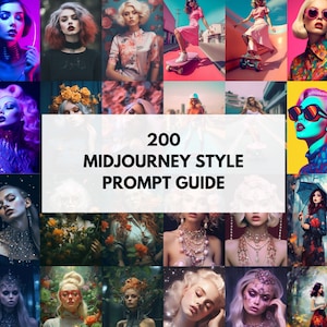 Midjourney AI Art Masterclass eBook - 200 Unique Styles and Examples - Instant Download