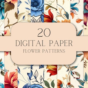 Vibrant Floral Digital Papers - 20 Repeatable Patterns