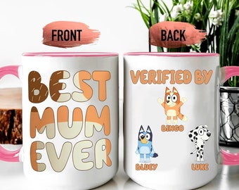 Custom Best Mum Ever Mug, Blue Dog Cool Moms Club Mug, Blue Dog Matching, Blue Dad Mug, Custom Blue Birthday, Blue Mom Mug