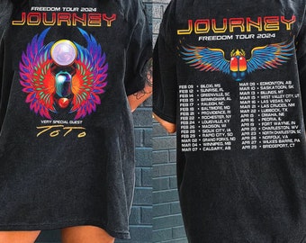 Journey 2024 Tour Freedom Vintage T-Shirt, Journey Freedom Tour 2024 Merch, Journey With Toto 2024 Concert Shirt, Toto Concert Shirt
