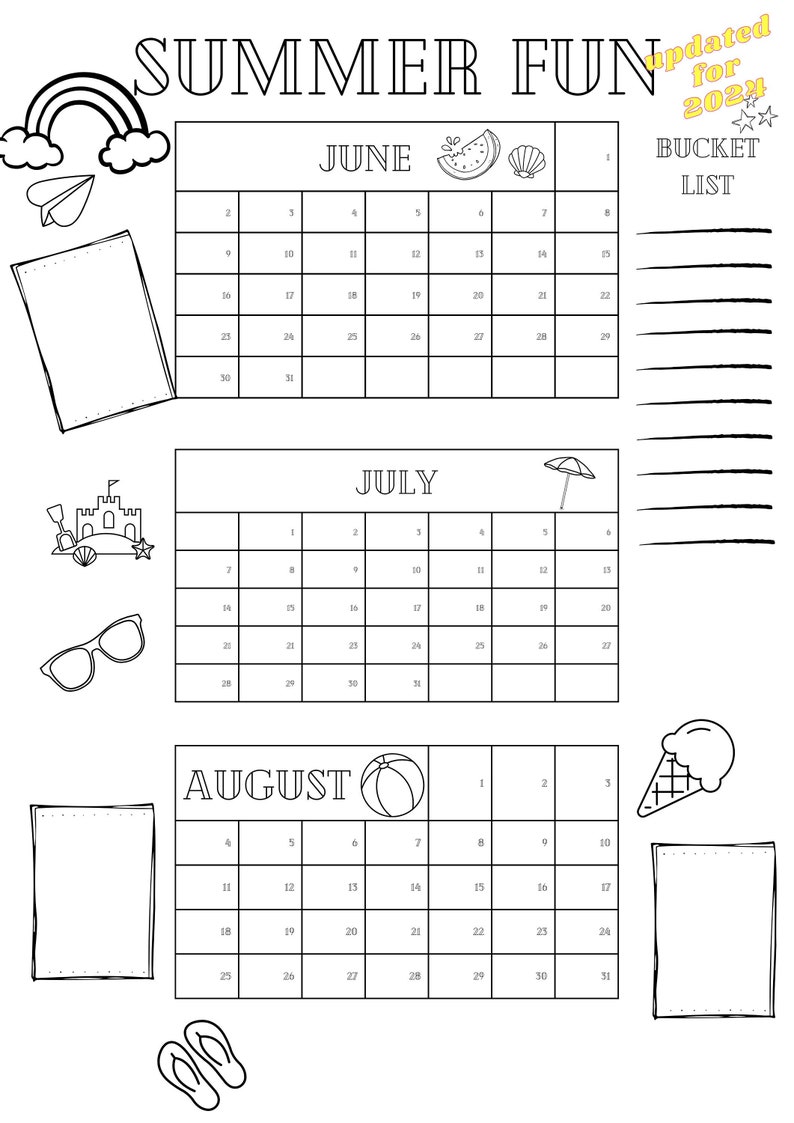 PRINTABLE Summer Countdown Poster, 2024, Summer Countdown, Summer