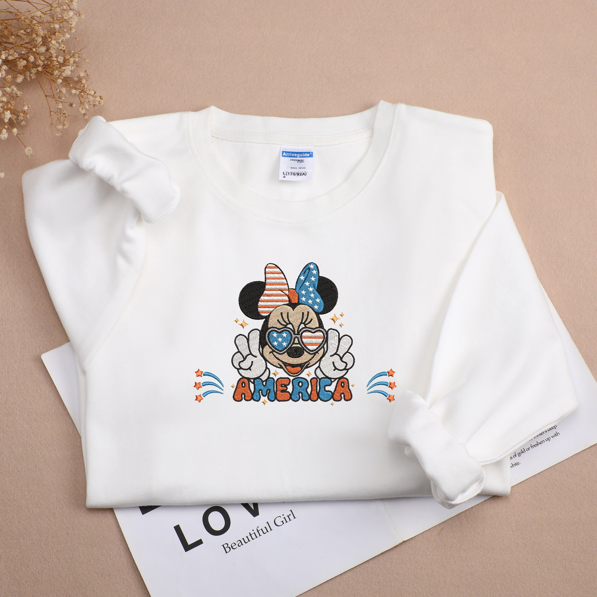 Discover Disney Minnie Mouse Patriotic Embroidered Sweatshirt