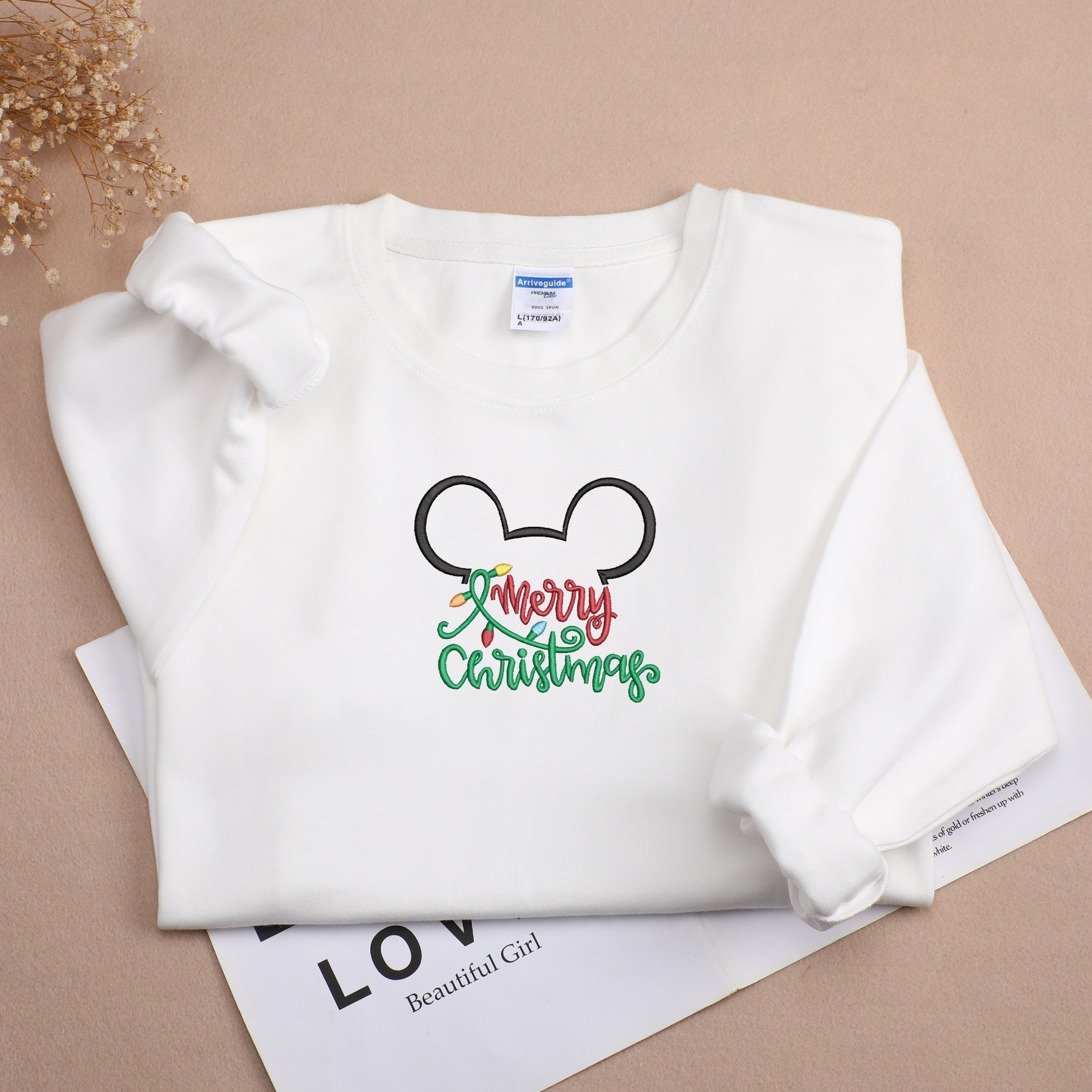 Discover Disney Mickey Mouse Merry Christmas Embroidered Sweatshirt