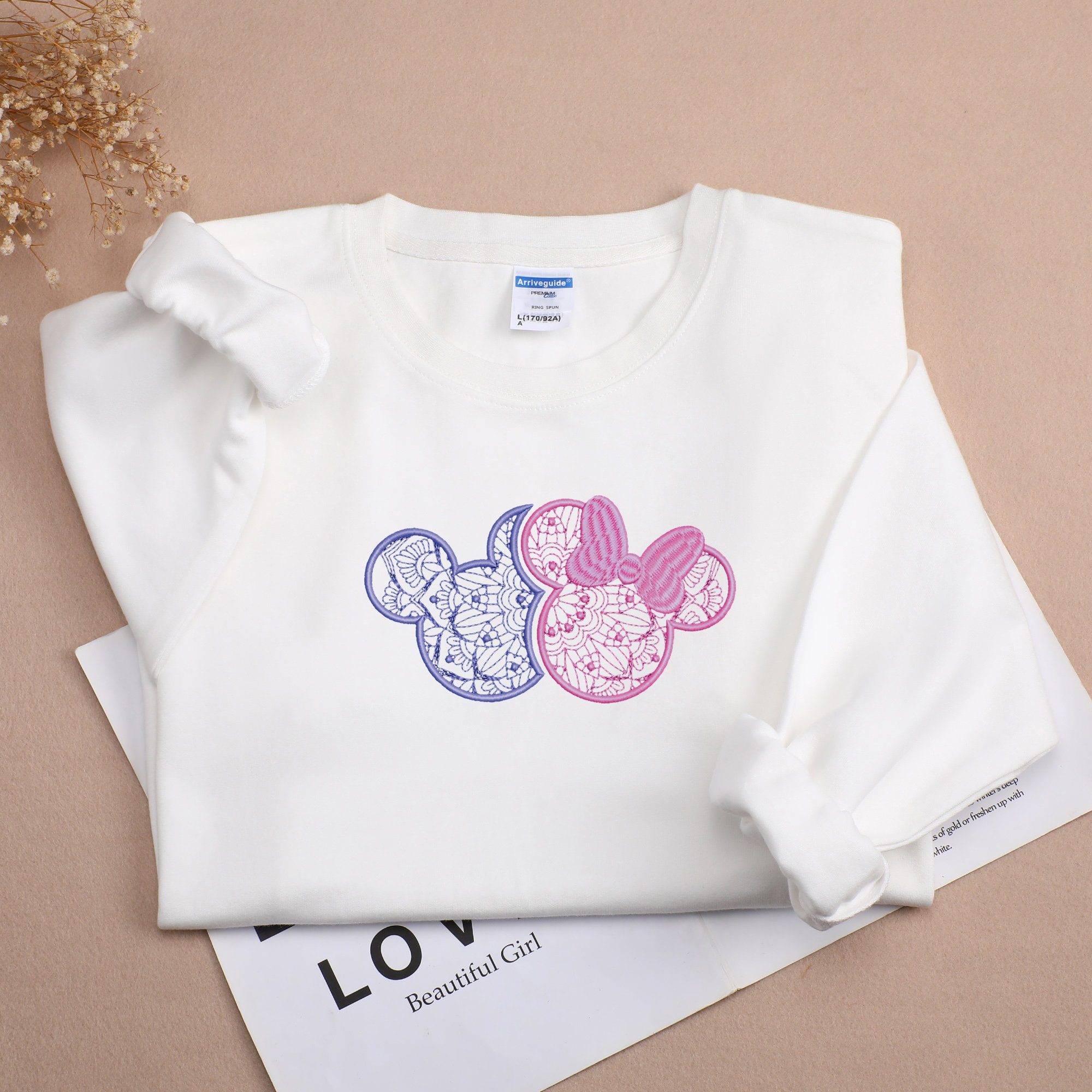 Discover Disney Mickey And Minnie Embroidered Sweatshirt