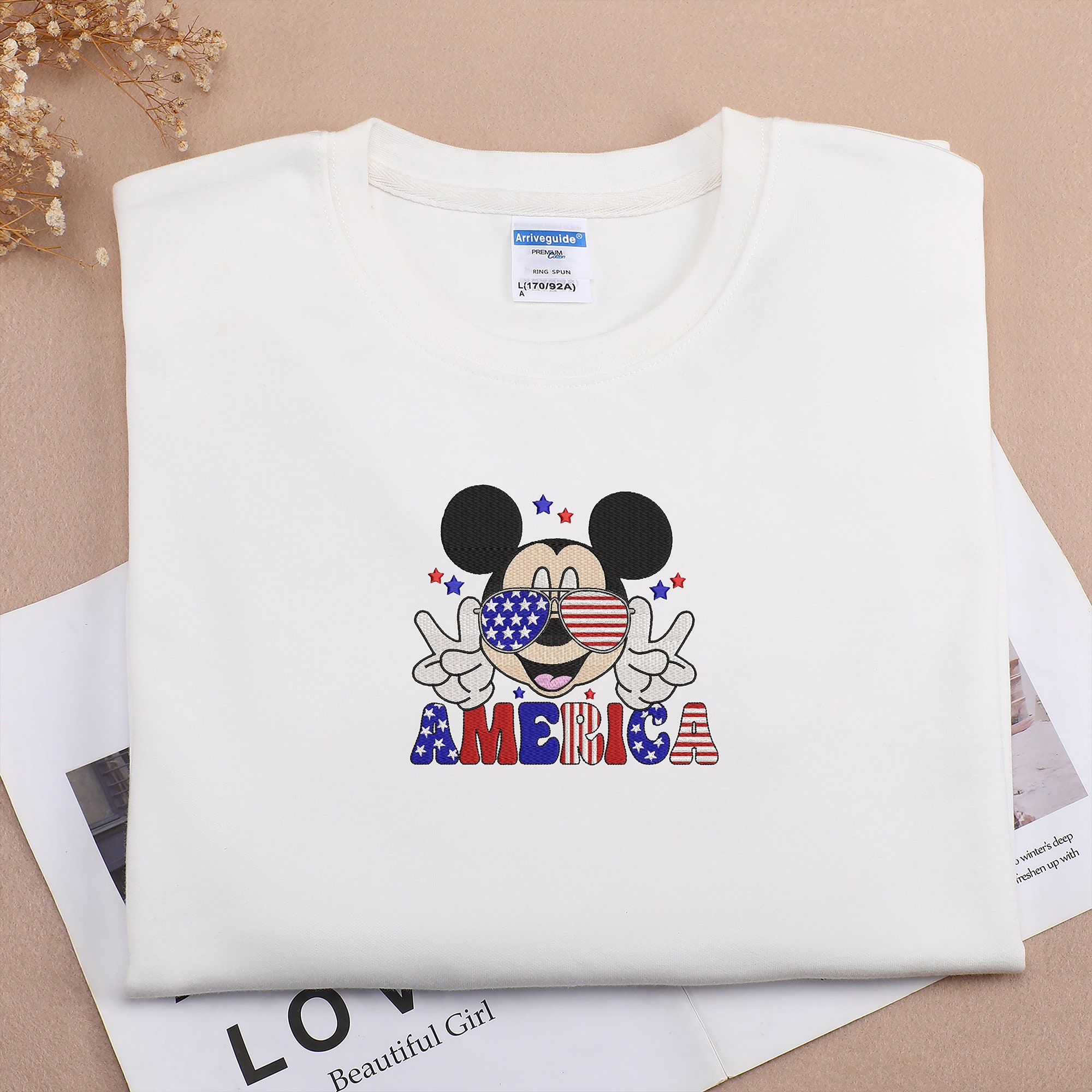 Discover Disney Mickey Mouse Patriotic Embroidered Sweatshirt