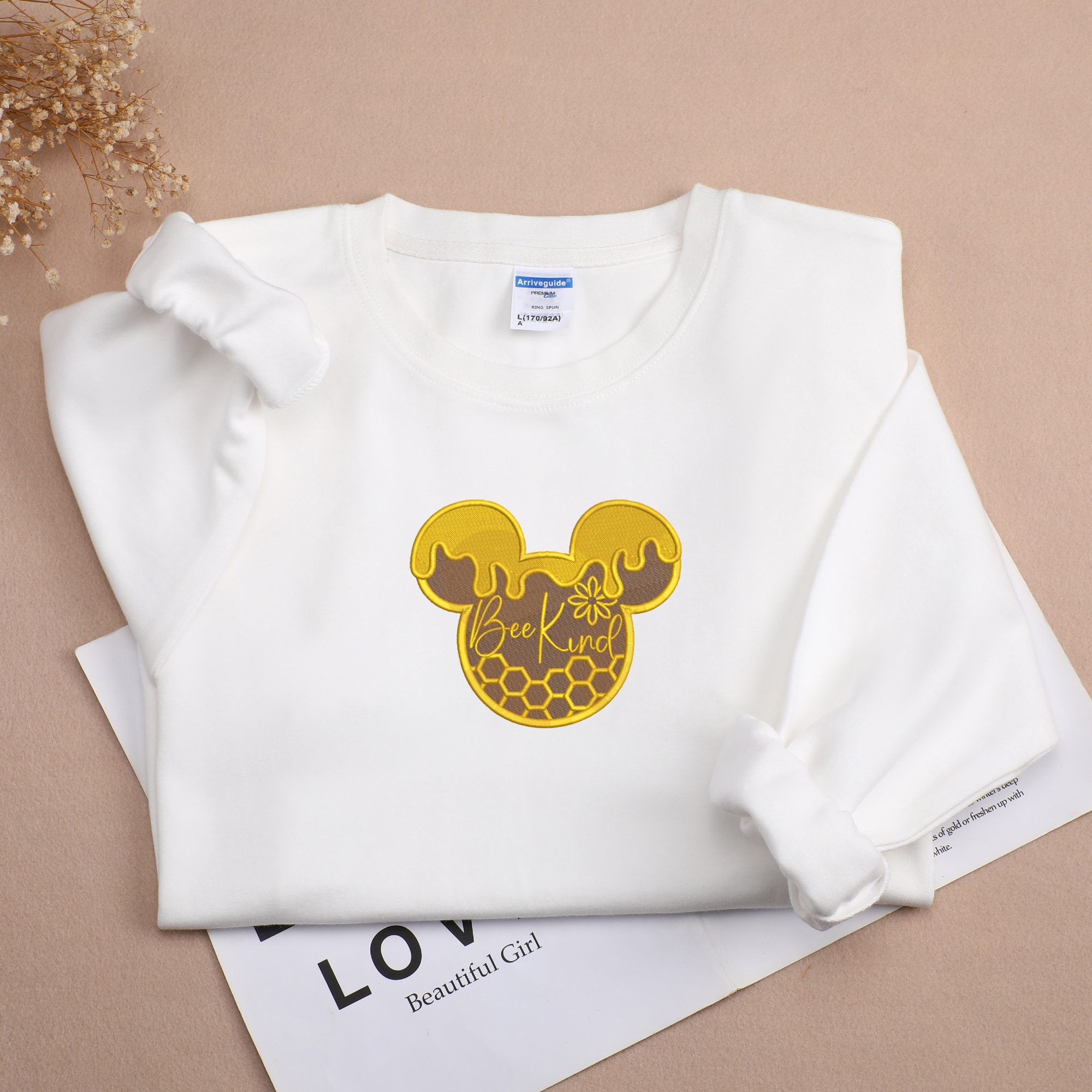 Discover Disney Mickey Mouse Bee Kind Embroidered Sweatshirt