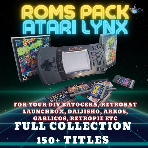 PAQUETE DE ROMS ATARI Lynx para Batocera, Launchbox, Retrobat, Retropie, Daijisho, ArkOS, GarlicOS, Anbernic, Android, Windows, Anbernic
