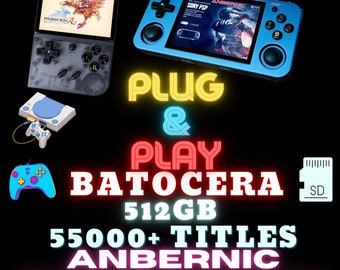 Anbernic RG35XX PLUS and RG35XX H (NO DEVICE) Retro collection up to 512GB on microSD Batocera v39 bootable 56000+ titles