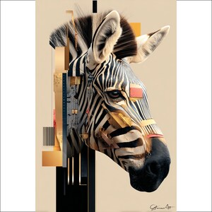 Zebra Wall Art, Abstract Zebra, Animal Wall Decor, Modern Art Print, Home Decor, Zebra Print, Contemporary Wall Art, African Animal Art