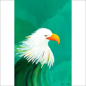 Bald Eagle Wall Art, Bird of Prey, American Eagle Art Print, Patriotic Decor, Wildlife Artwork, Bird Lover Gift, National Bird Print