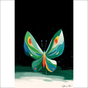 Colorful Butterfly Wall Art, Abstract Insect Print, Modern Home Decor, Vibrant Nature Artwork, Unique Butterfly Gift, Digital Download