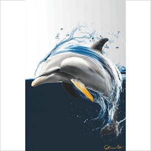 Dolphin Wall Art, Ocean Animal Print, Marine Life Decor, Underwater Sea Creature, Coastal Wall Decor, Wildlife Art, Dolphin Lover Gift