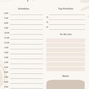 Daily Printable Planner, Digital Product - Etsy