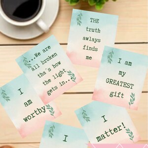Cartes d'affirmation imprimables_Summer_Peace_edition/Cartes d'encouragement/54 cartes de soins personnels/Cartes d'amour de soi/Télécharger, imprimer et pratiquer aujourd'hui