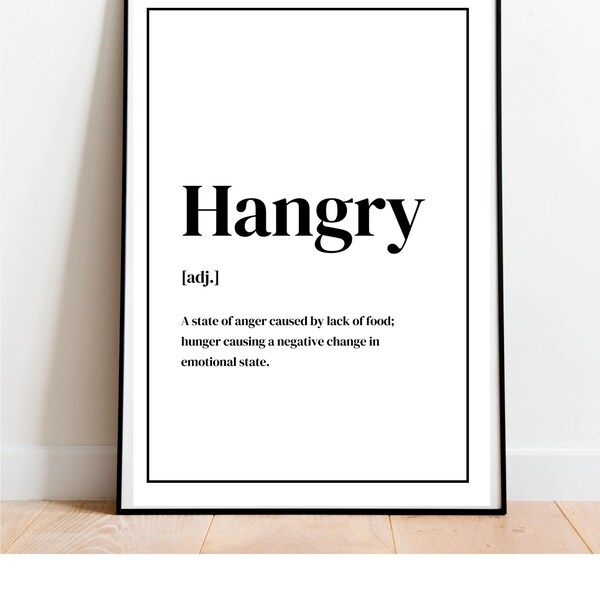 Hangry Definition Print Out