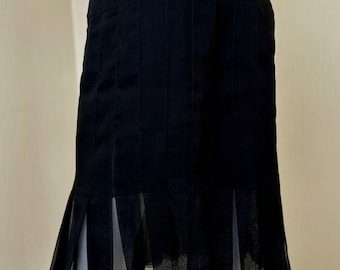 CHANEL 2004 Runway Sheer Black Skirt