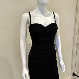 Dolce and Gabbana Runched Black Dress with Corset