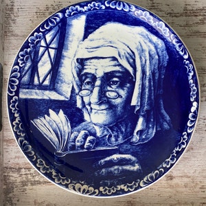 Authentic with Appraisal Large Boch Fereres La Louiviere Belgium Delft Blue Charger