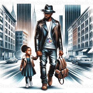 Zwarte vader, png-bestand | Afro-Vaderdag | Melanine Royalty Art| Downloadbare illustratie | Clipart voor commercieel gebruik, Ai Art