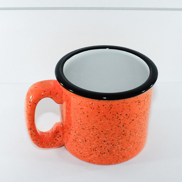 6 Pack Orange Speckled Campfire Coffee Mug || Blank Ceramic Coffee Cup || Fall Orange Mug || Bulk Mugs || Pain Coffee Mug || Wedding Favor